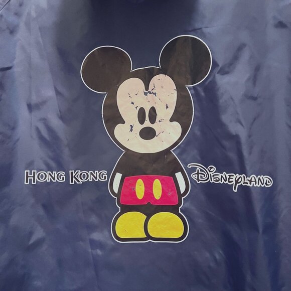 Disneyland-Hong Kong Micky Mouse Rain Jacket-Unisex-Pull Over Hooded-Size Large - Picture 13 of 16